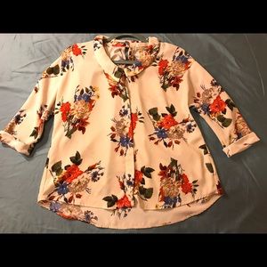 Zara floral blouse